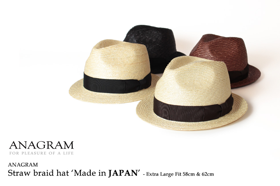 ANAGRAM アナグラム 日本製 ストローハット 中折れハット 麦わらハット