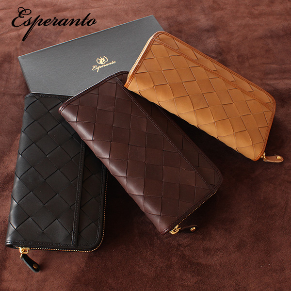 【送料無料】esperanto/メンズ/レディース/オリチェレザーメッシュロングウォレット/長財布/イタリアレザー/ORICE LEATHER/エスペラント
